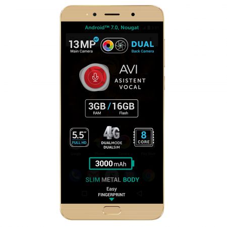Telefon mobil Allview X4 Soul LITE, Dual SIM, Dual Camera, 16GB, 4G, Gold