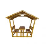 Pavilion, foisor gradina cu masa si banci, lemn, 258x270x235 cm